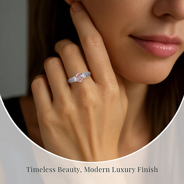 Shop Lc IGI Certified Luxuriant Lab Grown Pink Diamond (IR) 8.0) VS And Lab Grown Diamond 2.00 Ctw Ring In 950 Platinum
