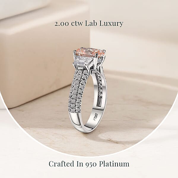 Shop Lc IGI Certified Luxuriant Lab Grown Pink Diamond (IR) 8.0) VS And Lab Grown Diamond 2.00 Ctw Ring In 950 Platinum