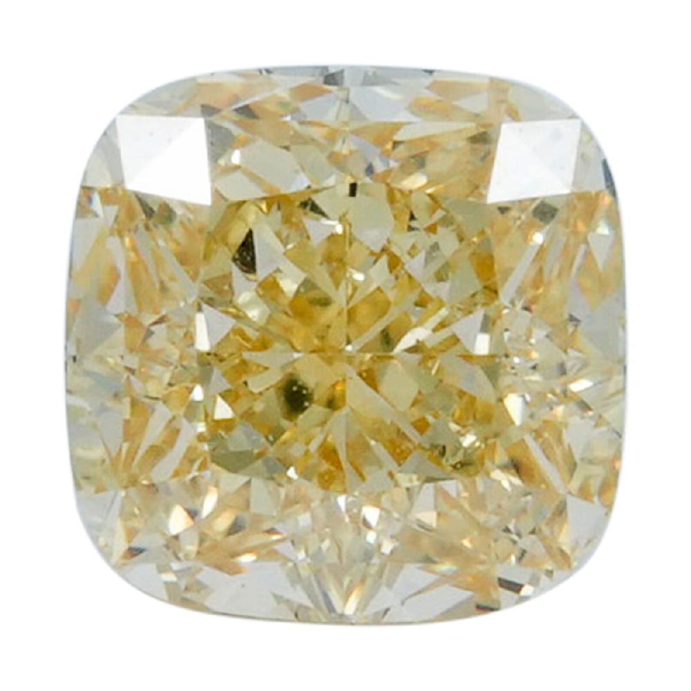 shop lc IGI Certified Luxuriant Lab Grown Yellow Diamond (VS2) (Sqr Cush) 1.00 ctw