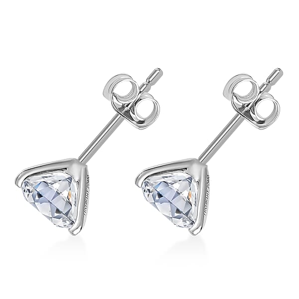 Shop Lc IGI Certified Princess Cut Luxuriant Lab Grown Diamond Earrings In 950 Platinum With 10K WG Push Post 3.00 Ctw