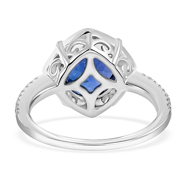 Shop Lc Iliana 18K White Gold AAA Tanzanite And G-H SI Diamond Halo Ring 5.34 Grams 4.15 Ctw