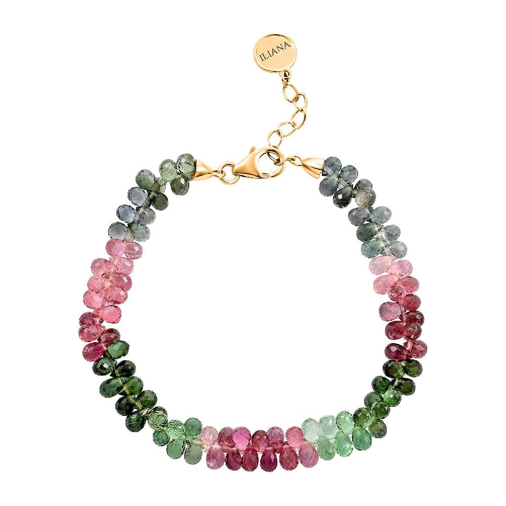 shop lc Iliana 18K Yellow Gold AAA Multi-Tourmaline Beaded Graduated Bracelet (7-8In) 40.00 ctw