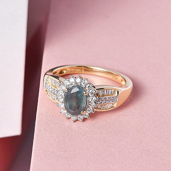 Shop Lc Iliana 18K Yellow Gold AAA Narsipatnam Alexandrite And G-H SI Diamond Ring 4.35 Grams 1.50 Ctw