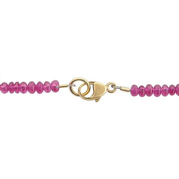 Shop Lc Iliana 18K Yellow Gold AAAA Montepuez Ruby Beaded Graduated Necklace 18 Inches 70.00 Ctw