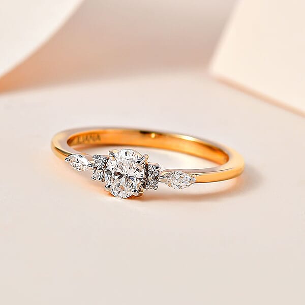 Shop Lc Iliana 18K Yellow Gold Diamond G-H SI Ring 0.50 Ctw