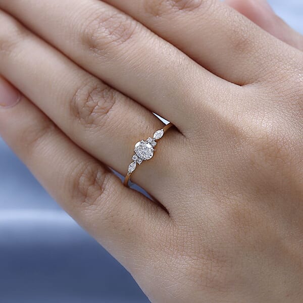 Shop Lc Iliana 18K Yellow Gold Diamond G-H SI Ring 0.50 Ctw