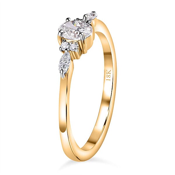 Shop Lc Iliana 18K Yellow Gold Diamond G-H SI Ring 0.50 Ctw