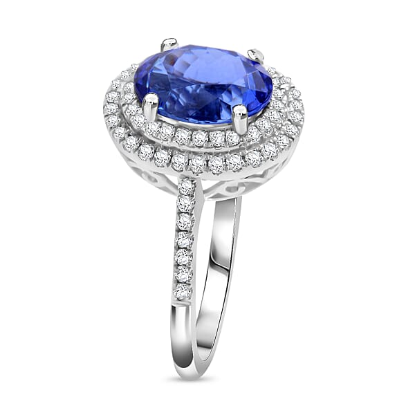Shop Lc Iliana 2.95 Ctw AAA Tanzanite And Diamond G-H SI Ring In 18K White Gold With Appraised Certificate 4.37 Grams