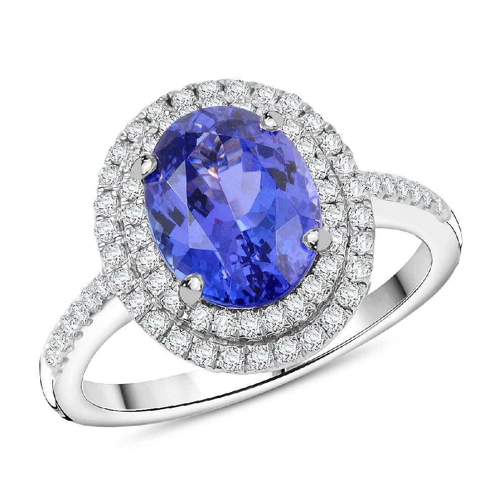shop lc Iliana 2.95 ctw AAA Tanzanite and Diamond G-H SI Ring in 18K White Gold with Appraised Certificate 4.37 Grams