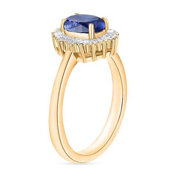Shop Lc Iliana AAA Ceylon Blue Sapphire And G-H SI Diamond 1.20 Ctw Ring In 18K Yellow Gold