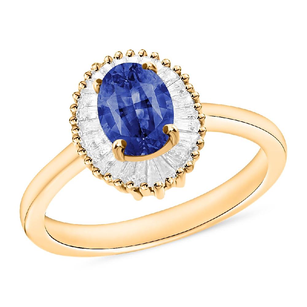 shop lc Iliana AAA Ceylon Blue Sapphire and G-H SI Diamond 1.20 ctw Ring in 18K Yellow Gold