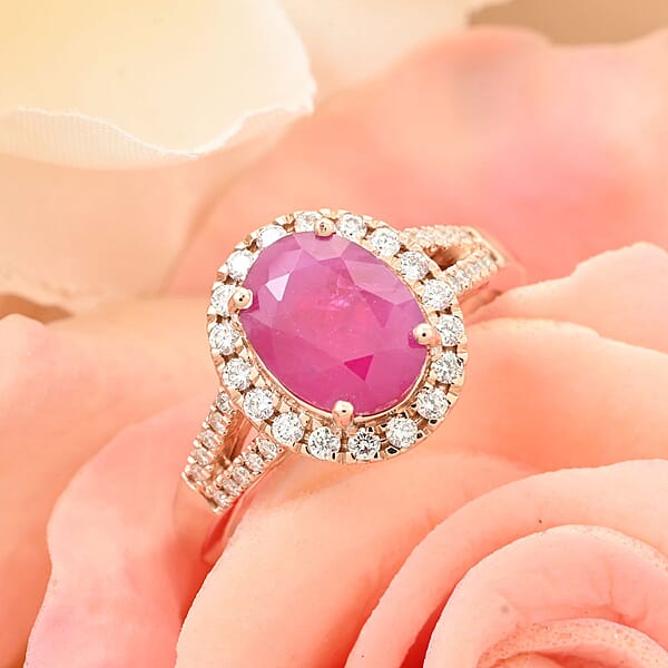 Shop Lc Iliana AAA Montepuez Ruby And SI Diamond 2.35 Ctw Ring In 18K Yellow Gold 5.07 Grams