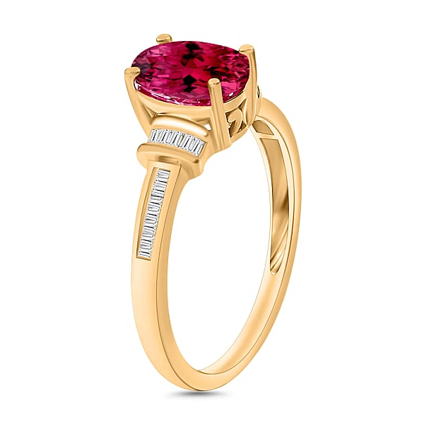 Shop Lc Iliana AAA Ouro Fino Rubellite And G-H SI Diamond 1.50 Ctw Ring In 18K Yellow Gold