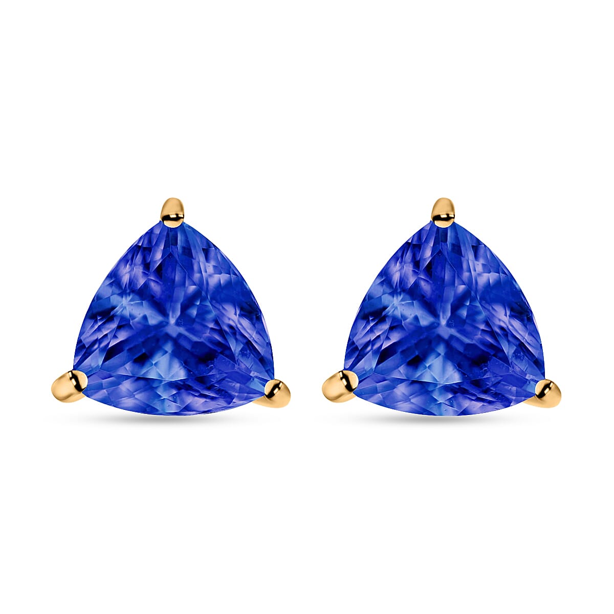 shop lc Iliana AAA Tanzanite Solitaire 2.90 ctw Stud Earrings in 18K Yellow Gold