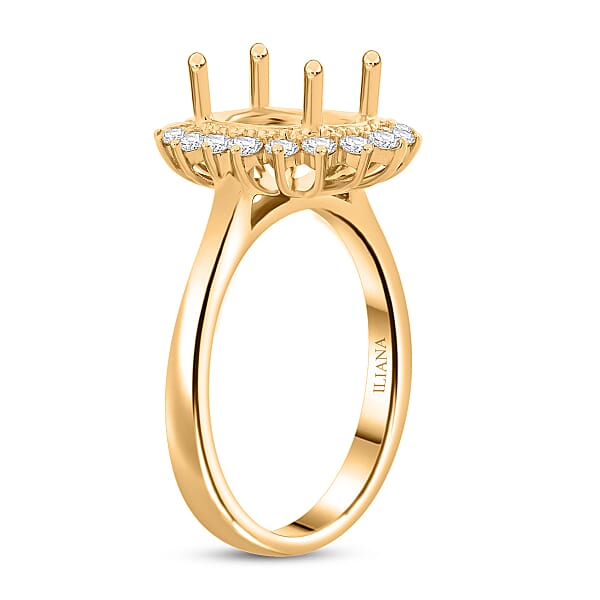Shop Lc Iliana Mounting Ring In 18K Yellow Gold 4.81 Grams