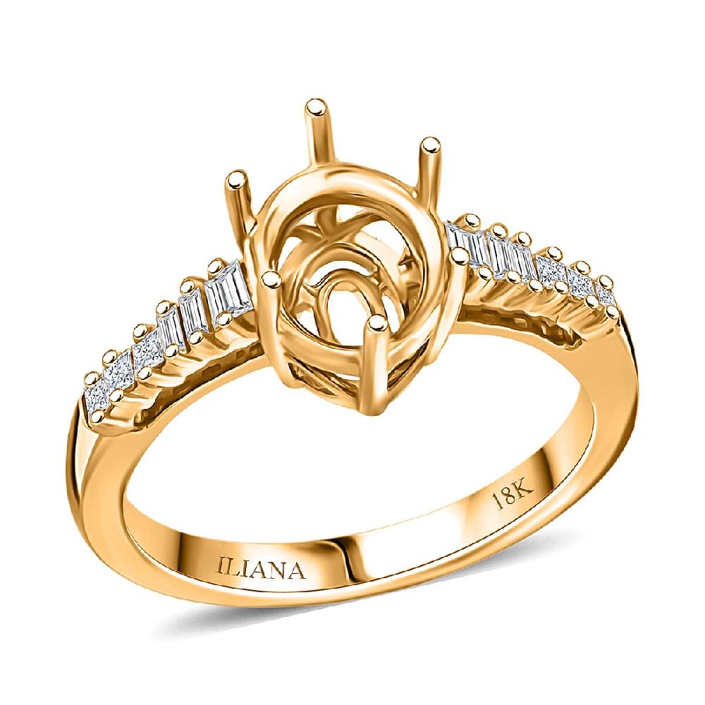 shop lc Iliana Mounting Ring in 18K Yellow Gold 5.10 Grams