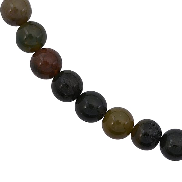 Shop Lc Indian Agate Beaded 351.45 Ctw Necklace 18 Inches In Sterling Silver