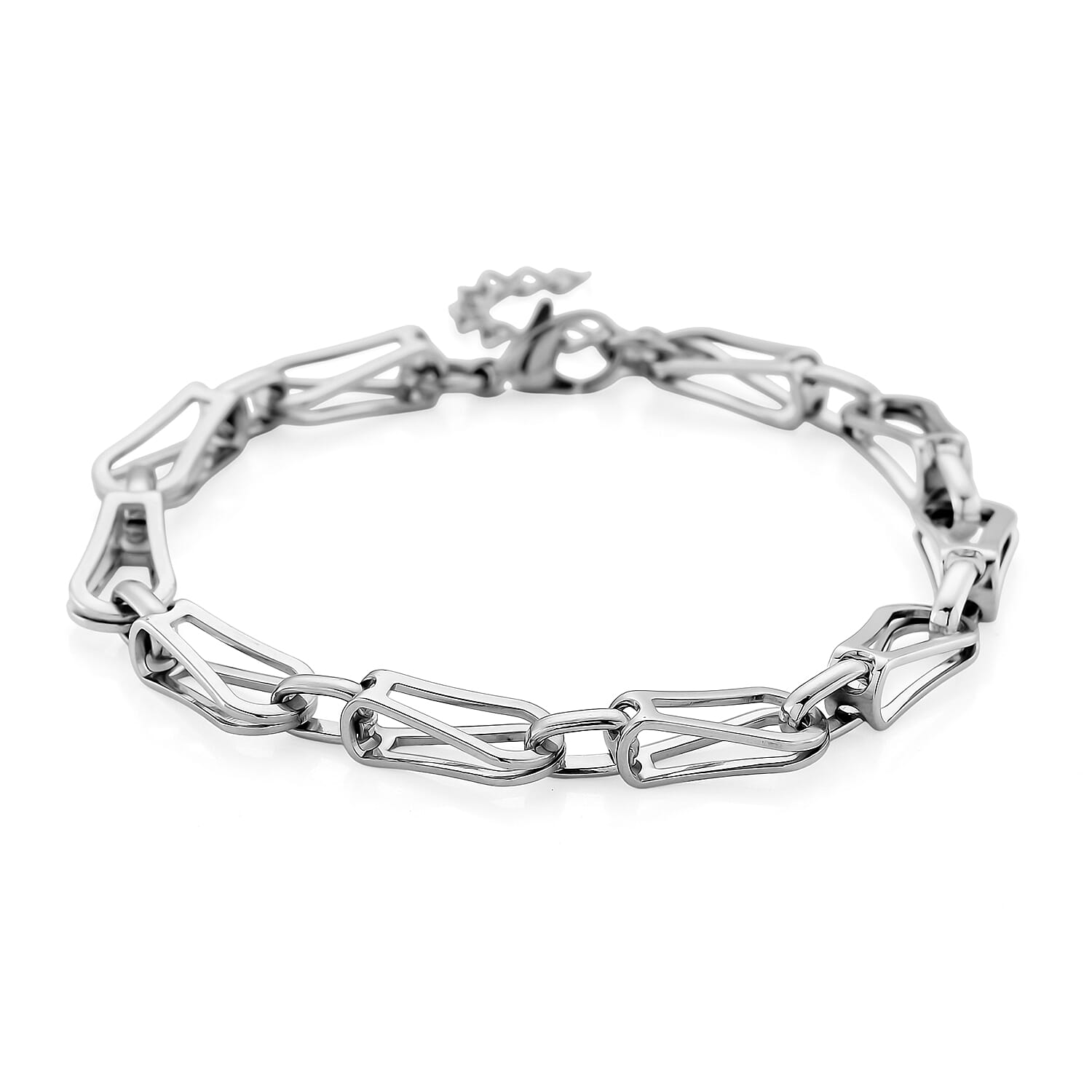 shop lc Interlocking Chain Bracelet in Stainless Steel (7.50-9.0In)