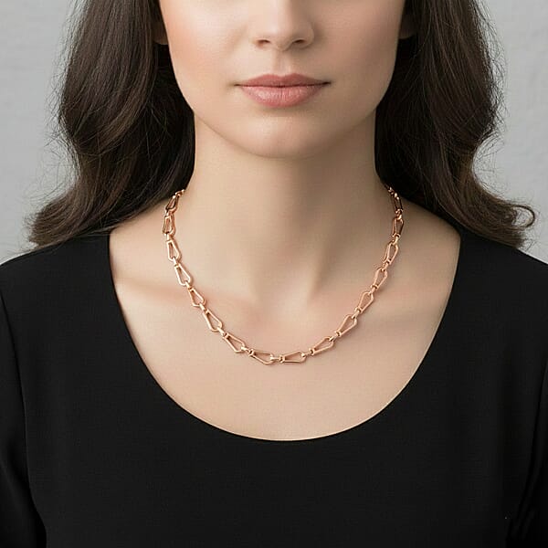 Shop Lc Interlocking Chain Necklace In ION Plated RG Stainless Steel 20 Inches