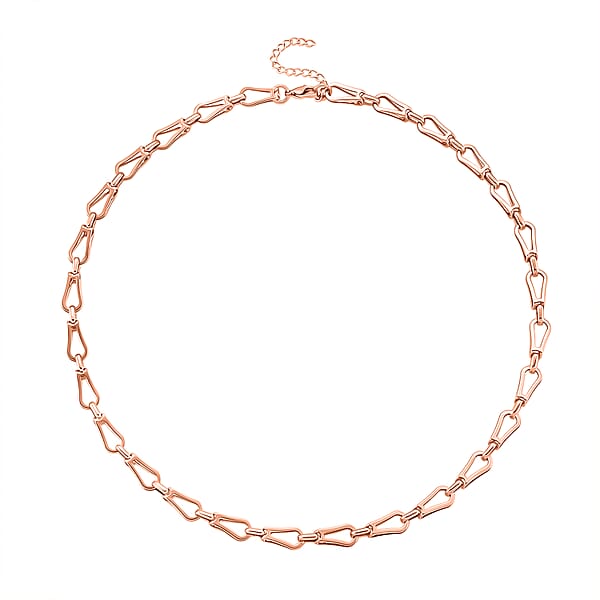 Shop Lc Interlocking Chain Necklace In ION Plated RG Stainless Steel 20 Inches