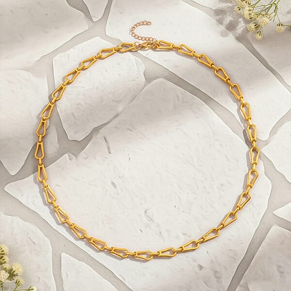 Shop Lc Interlocking Chain Necklace In ION Plated YG Stainless Steel 20 Inches