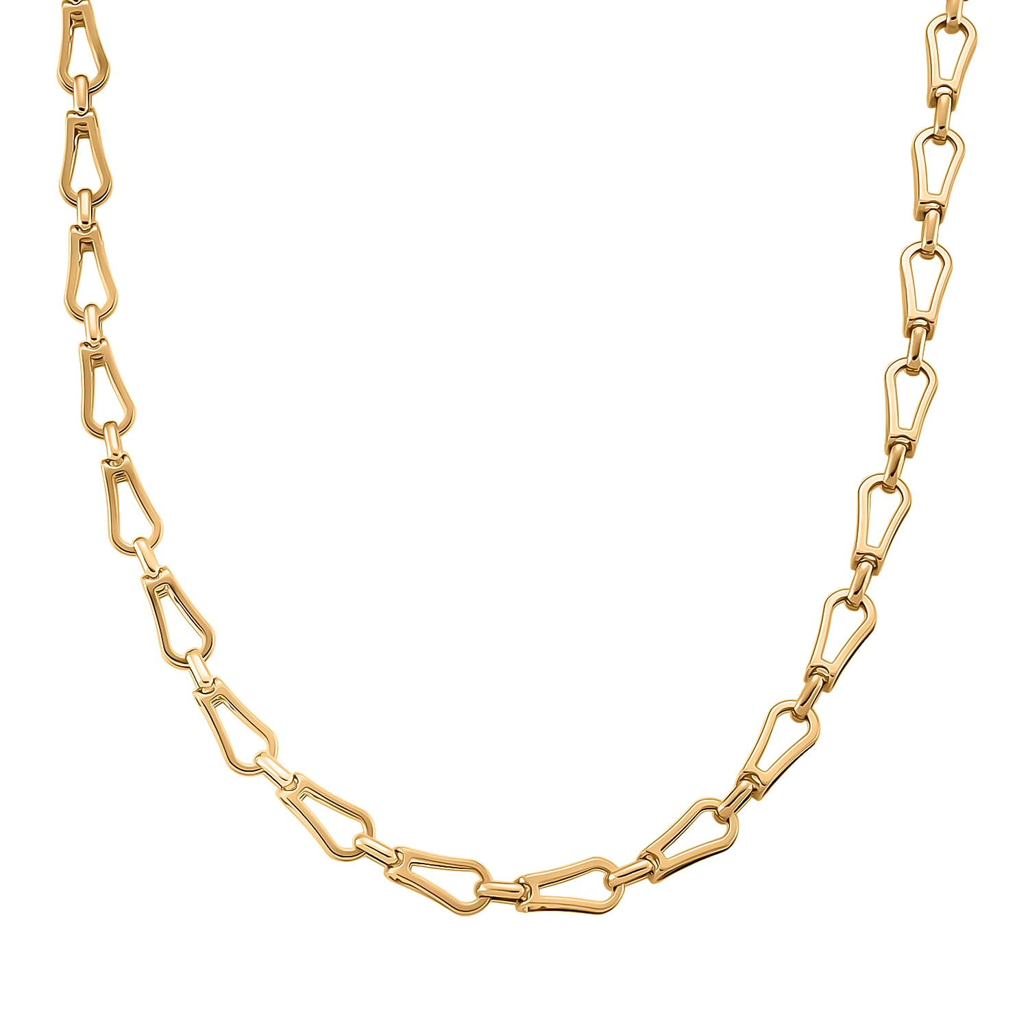 shop lc Interlocking Chain Necklace in ION Plated YG Stainless Steel 20 Inches