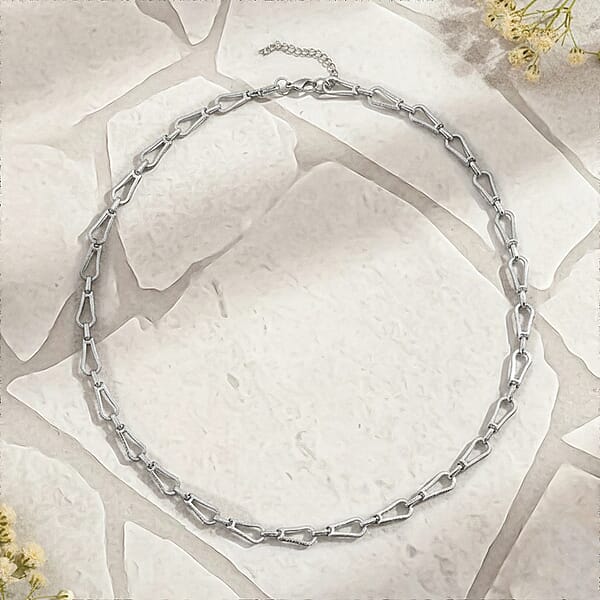 Shop Lc Interlocking Chain Necklace In Stainless Steel 20 Inches