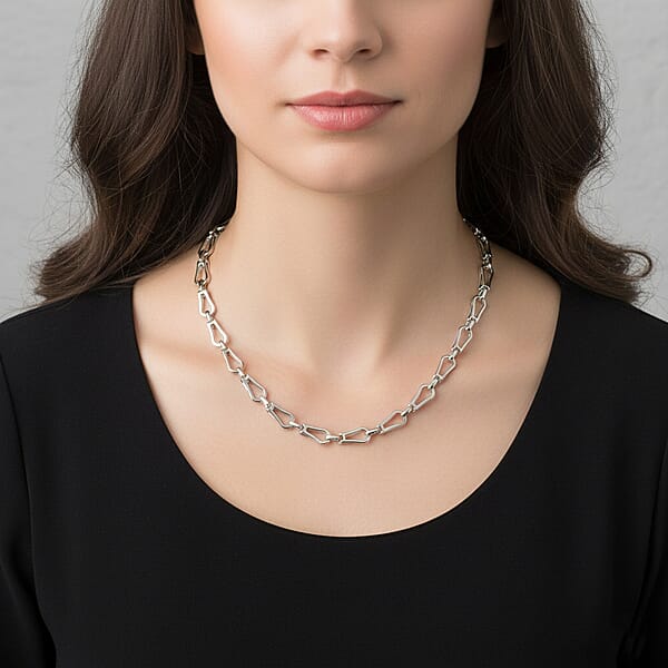 Shop Lc Interlocking Chain Necklace In Stainless Steel 20 Inches