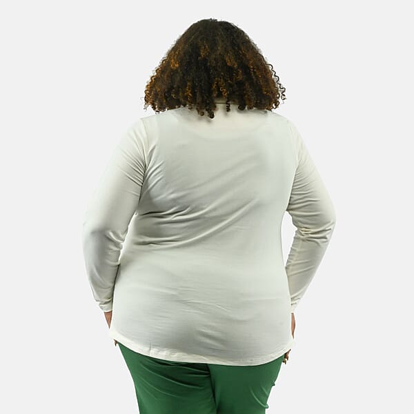 Shop Lc Isaac Mizrahi Ivory Split-Neck Collared Top - 2X