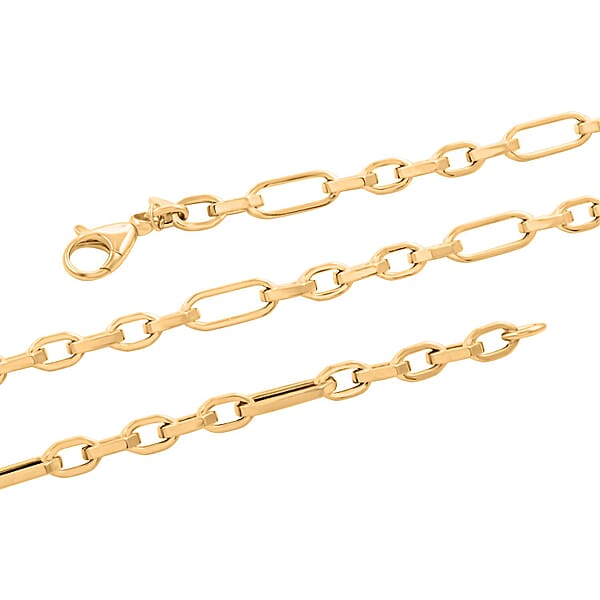 Shop Lc Italian 10K Yellow Gold 5.1mm Alternata Box Chain Necklace 18 Inches 5.5 Grams
