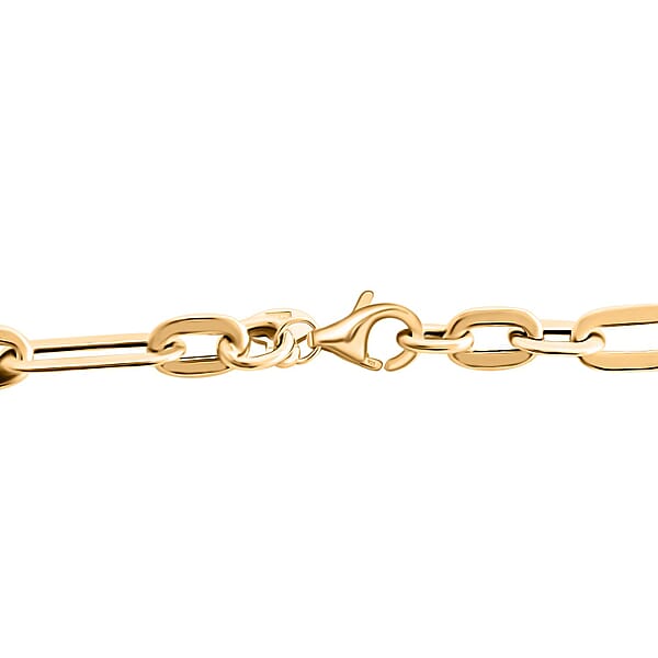 Shop Lc Italian 10K Yellow Gold Alternate Paper Clip Chain Necklace 18 Inches 3.79 Grams