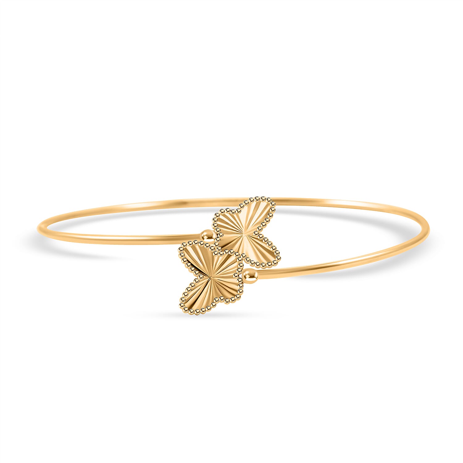 shop lc Italian 10K Yellow Gold Bypass Butterfly Flex Bangle Bracelet (7.0 In) (2.9 g)