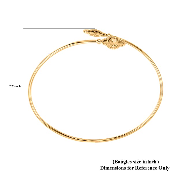 Shop Lc Italian 10K Yellow Gold Bypass Clover Flex Bangle Bracelet (7.0 In) (3 G)