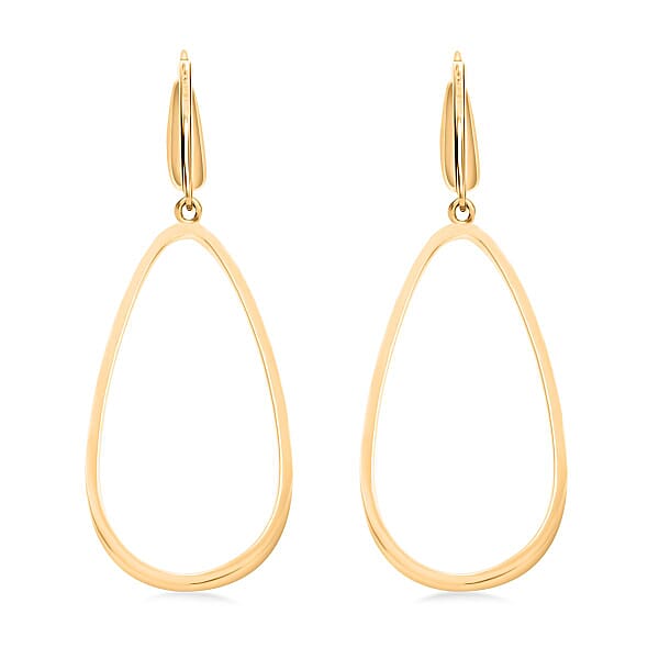 Shop Lc Italian 10K Yellow Gold Drop Hoop Earrings 2.60 Grams