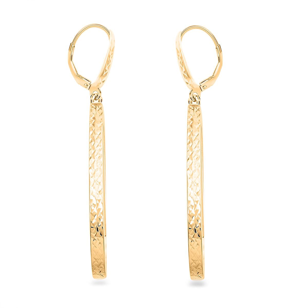 shop lc Italian 10K Yellow Gold Drop Hoop Earrings 2.60 Grams