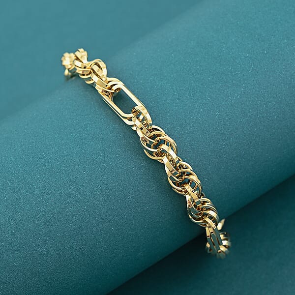 Shop Lc Italian 10K Yellow Gold Figaro Twist Bracelet (7.50 In) 5.10 Grams