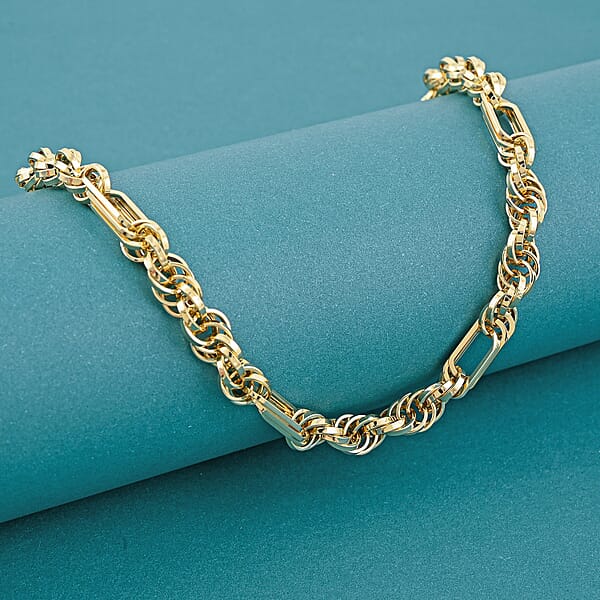 Shop Lc Italian 10K Yellow Gold Figaro Twist Necklace (18 Inches) (9.8 Grams)