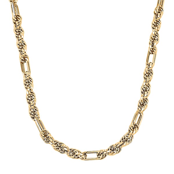 Shop Lc Italian 10K Yellow Gold Figaro Twist Necklace (18 Inches) (9.8 Grams)
