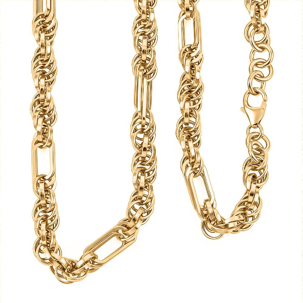 shop lc Italian 10K Yellow Gold Figaro Twist Necklace (18 Inches) (9.8 Grams)