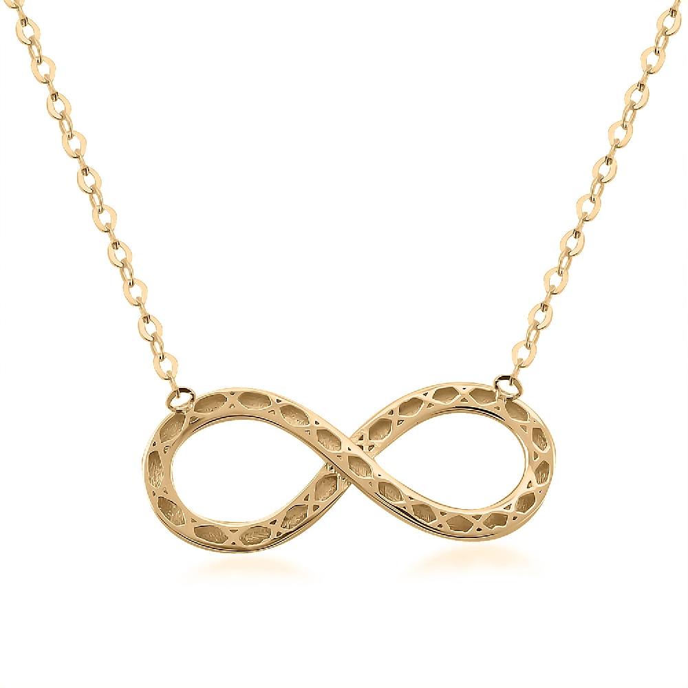 shop lc Italian 10K Yellow Gold Infinity Necklace 18-20 Inches 1.15 Grams