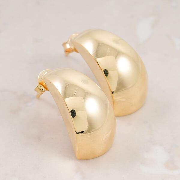 Shop Lc Italian 10K Yellow Gold Mirror Shield Earrings (2.47 G)