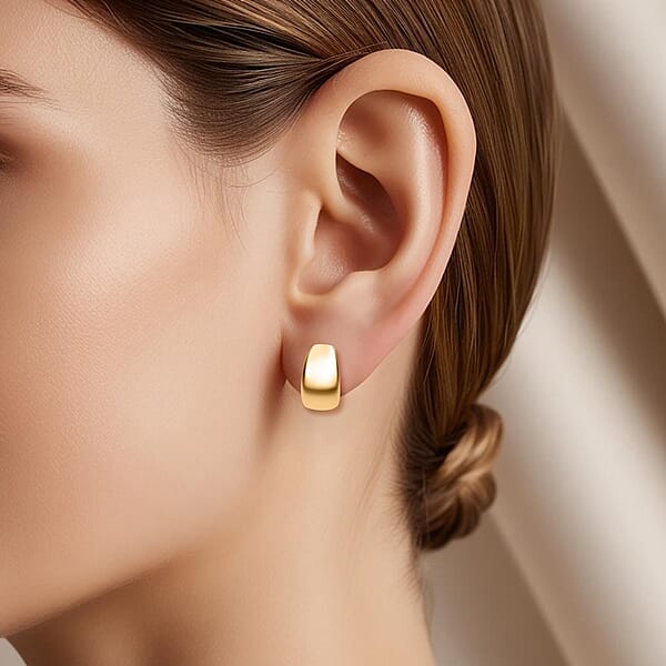 Shop Lc Italian 10K Yellow Gold Mirror Shield Earrings (2.47 G)