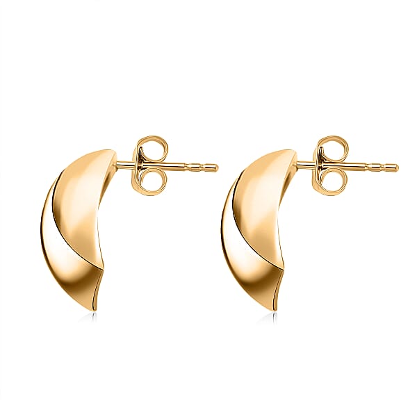 Shop Lc Italian 10K Yellow Gold Mirror Shield Earrings (2.47 G)
