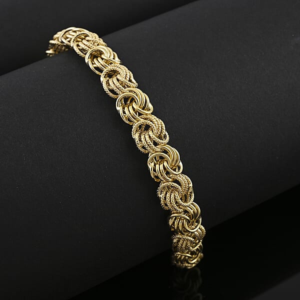 Shop Lc Italian 10K Yellow Gold Rosetta Link Bracelet (7.50 In) 4.44 Grams