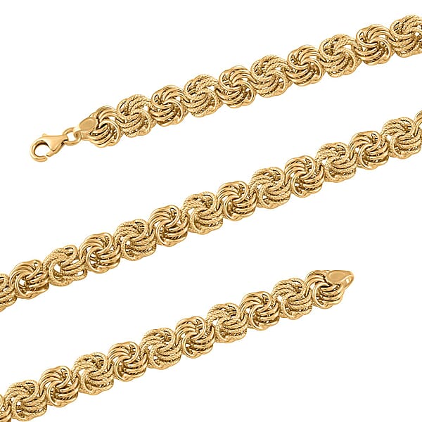 Shop Lc Italian 10K Yellow Gold Rosetta Link Necklace (18 Inches) (7.90 G)