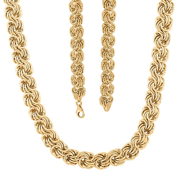 Shop Lc Italian 10K Yellow Gold Rosetta Link Necklace (18 Inches) (7.90 G)