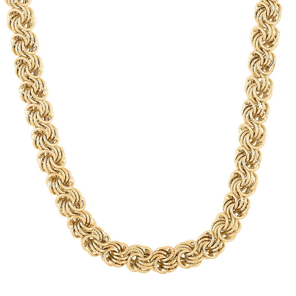 shop lc Italian 10K Yellow Gold Rosetta Link Necklace (18 inches) (7.90 g)