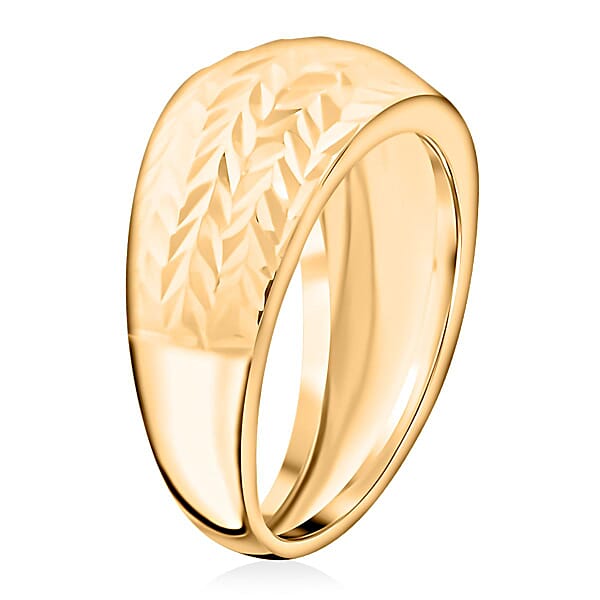 Shop Lc Italian 10K Yellow Gold Tapered Diamond-Cut Ring 1.50 Grams