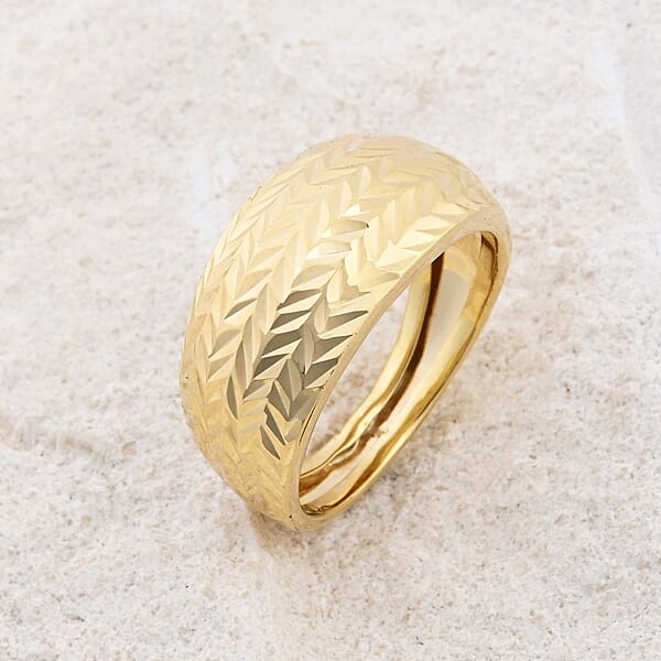 Shop Lc Italian 10K Yellow Gold Tapered Diamond-Cut Ring 1.50 Grams