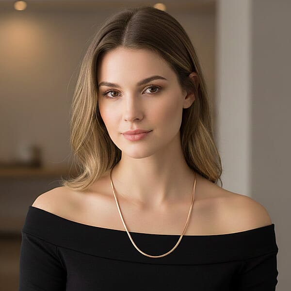 Shop Lc Italian 14K RG Over Sterling Silver Diamond-cut Dragon Tail Chain Necklace (20 Inches) (4.90 Grams)